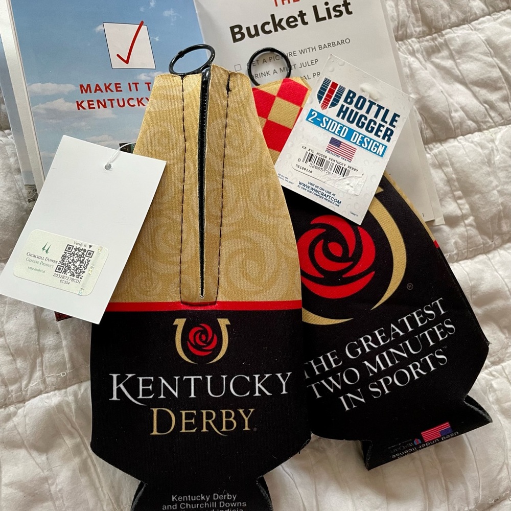 Set of 2 brand new Kentucky Derby beer bottle huggers